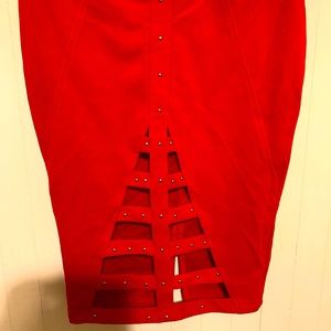 Red Cutout Skirt